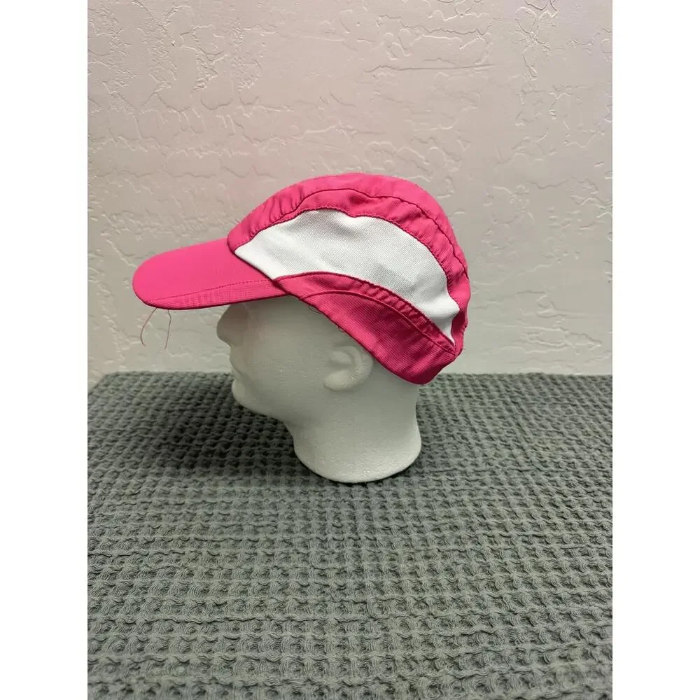 National Running Center Pink White Wide Brim Sports Cap Hat Good Condition‎